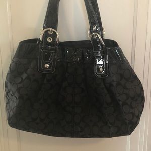 Black Coach signature shoulder bag
